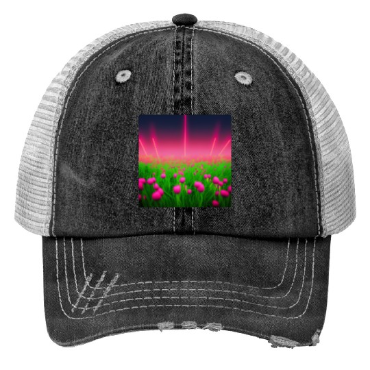 Glowing pink flowers Trucker Hats