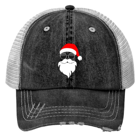 Cool Santa Claus Sunglasses Santa Hat Gift Idea Trucker Hats
