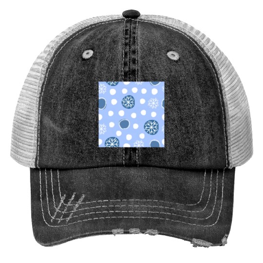Winter Snowflakes Pattern Trucker Hats