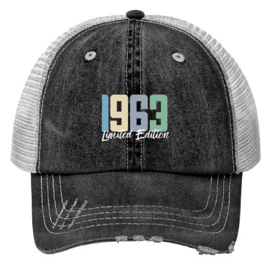 60 Years Vintage 1963 Retro 60th Birthday Trucker Hats