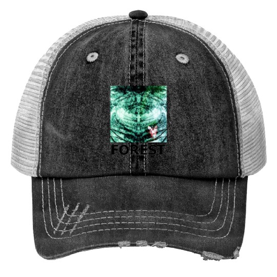 Green forest mandala black Trucker Hats