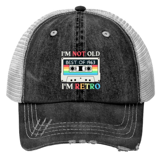 60 Years Vintage 1963 Retro 60th Birthday Trucker Hats