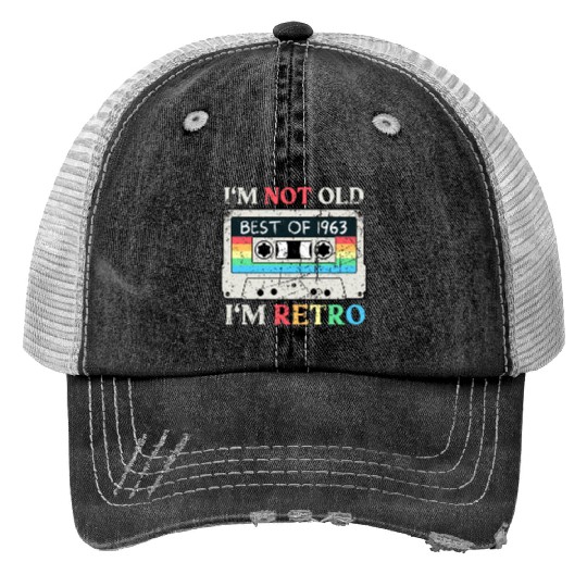 60 Years Vintage 1963 Retro 60th Birthday Trucker Hats