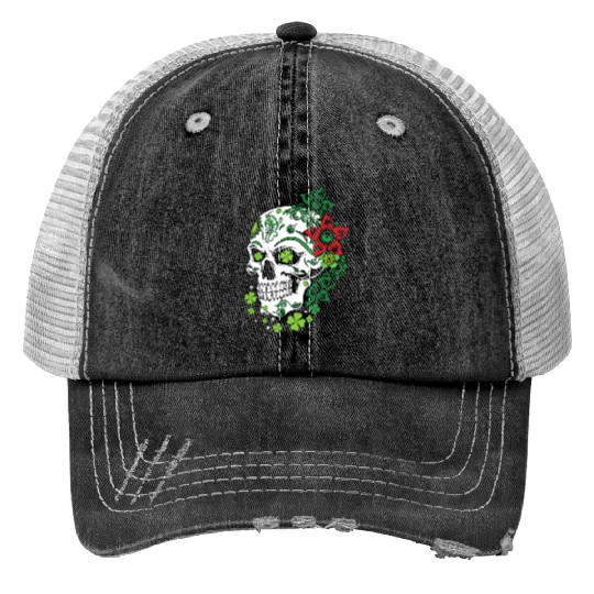 Sugar Bone Floral Shamrock Saint Patrick Day Trucker Hats