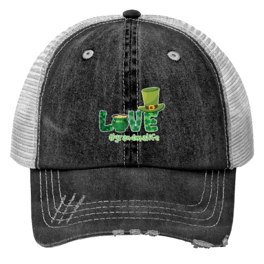 Shamrock Love Grandma Saint Patrick Day Trucker Hats