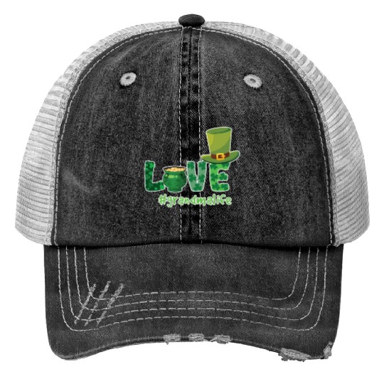 Shamrock Love Grandma Saint Patrick Day Trucker Hats