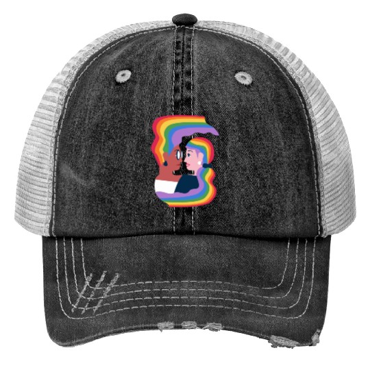 lesbian lgbtq pride valentine day 2022 valentines Trucker Hats