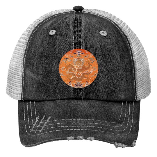 Chinese dragon fabric Trucker Hats