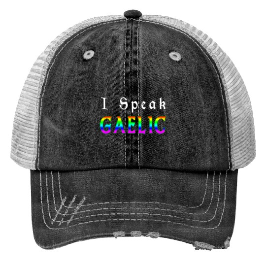 St Patricks Day Rainbow LGBT | I Speak Gaelic Trucker Hats