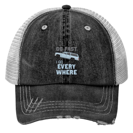YOU MAY Light Blue Trucker Hats