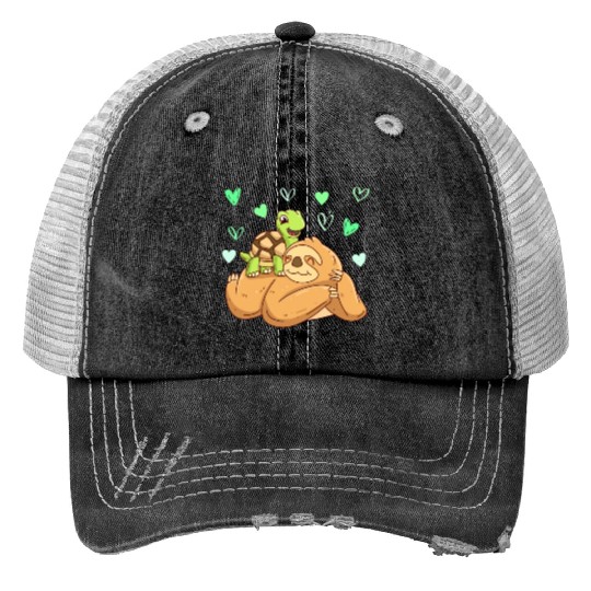 Love Turtle my sloth darling love Valentine's Day Trucker Hats