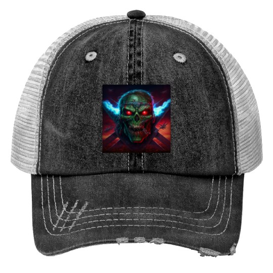 ZOMBIE IRON MAIDEN (version 14) Trucker Hats