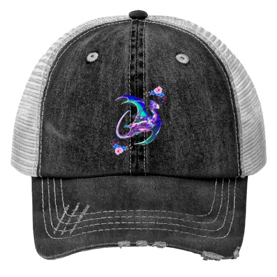 Day Of The Dead Sugar Skull Dragon Trucker Hats