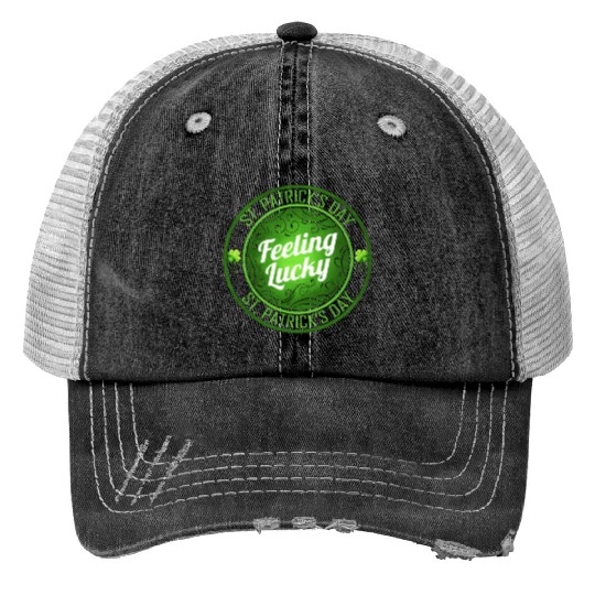 Shamrock Feeling Lucky On St Patricks Day Trucker Hats