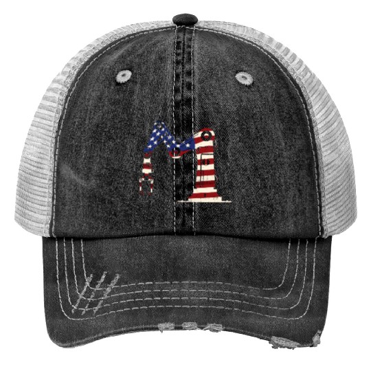 Robot Robotics Engineer American Trucker Hats