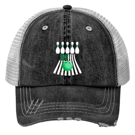 Bowling St Patrick s Day Irish American Flag Trucker Hats