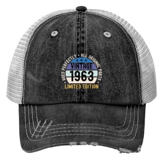 60th Birthday Vintage 1963 Trucker Hats