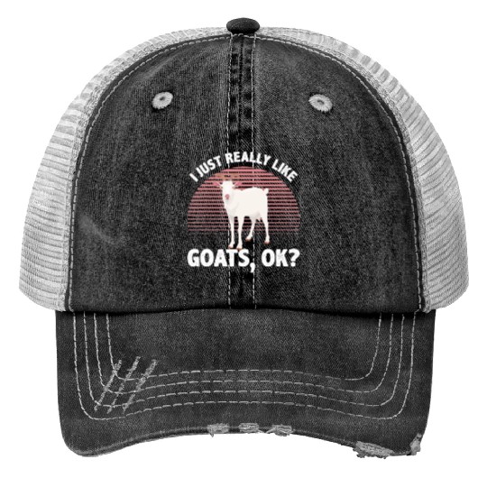 Cool Goat For Men Women Goat Lover Farm Animal Trucker Hats