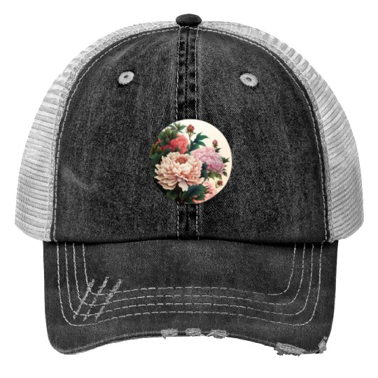 Peony flowers Trucker Hats