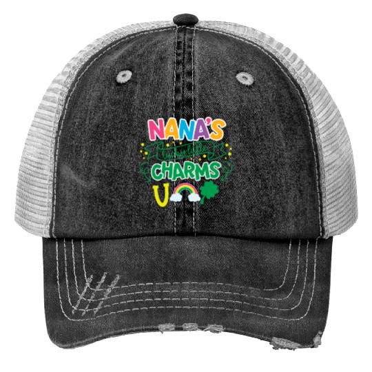 Nana's Lucky Little Charms Clover Shamrock Trucker Hats