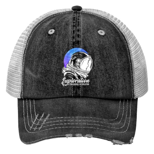 Amusing Explorations Of Cheerful Astronauts Quote Trucker Hats