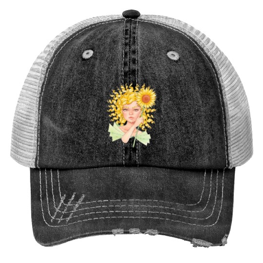 Sunflower Girl Trucker Hats