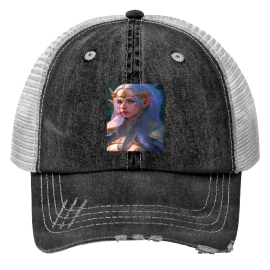 Fairy elf woman fantasy mysticism magic mythical m Trucker Hats