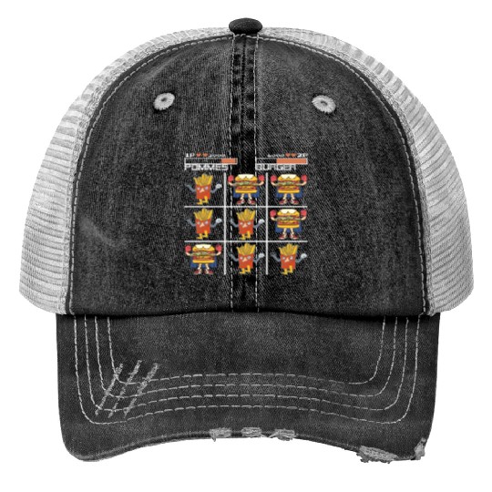 Tic Tac Toe French Fries Chips vs. Burger Trucker Hats