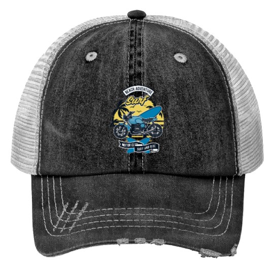 Motorcycle Bike Surf Trucker Hats