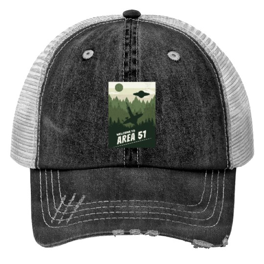 Welcome To area 51 Trucker Hats