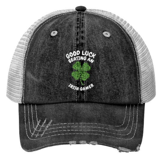 St. Patrick's Day Gaming Shamrock Gamer Video Trucker Hats