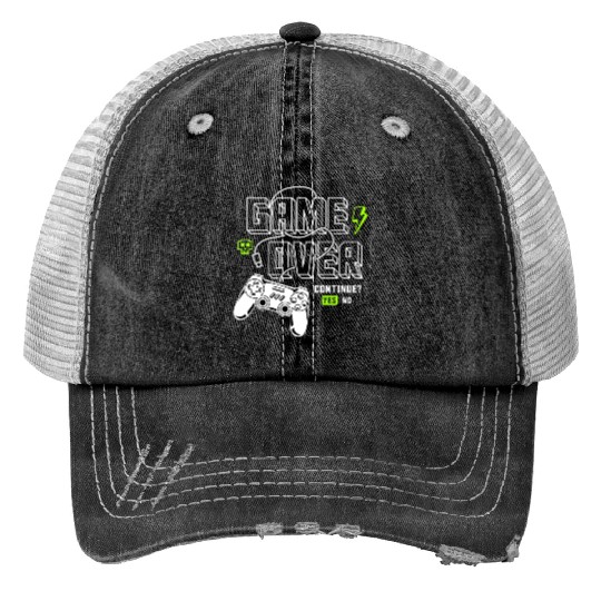 Game Over for Gamers Trucker Hats