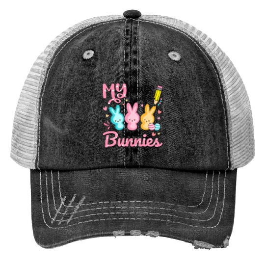 Teacher Easter My Class is Full Of Sweet Bunnies Trucker Hats