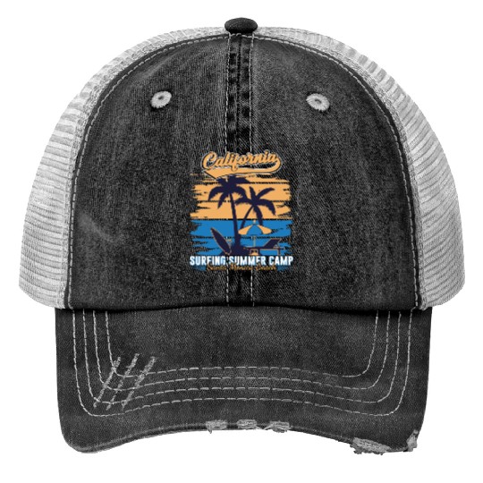 California Surfing Summer Camp Trucker Hats