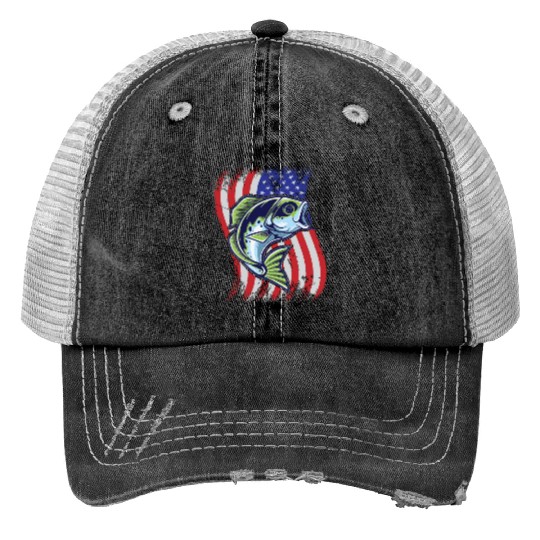 US Bass Fish Trucker Hats