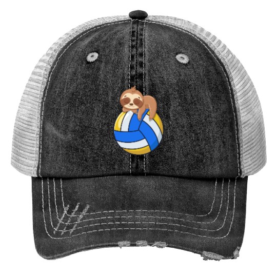 Funny Volleyball Sloth Lover Trucker Hats
