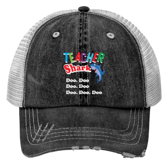 Teacher Trucker Hats Preschool Teacher Shark Funny