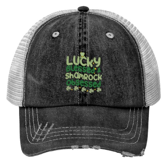 Lucky Blessed & Shamrock Obsessed Trucker Hats