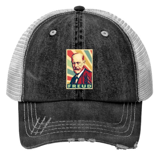 Sigmund Freud Vintage Colors Trucker Hats
