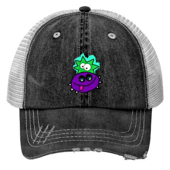 Purple Vibe Star Cartoon Design Trucker Hats