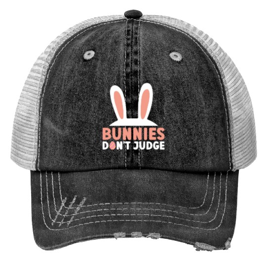 Bunnies Don't Judge - Atheism Easter Trucker Hats