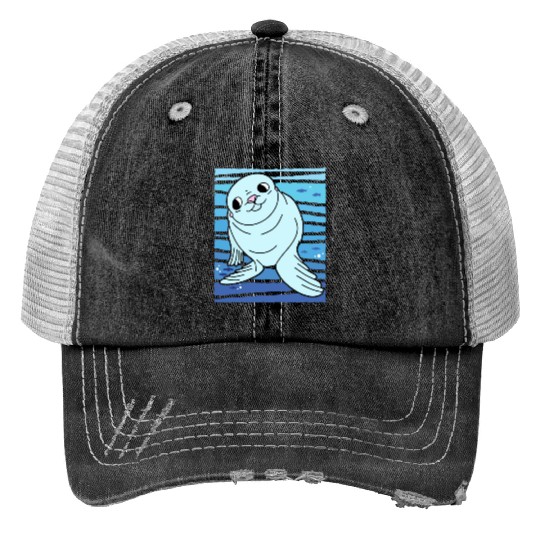 Cartoon Seals I Seal Lion I Kids Seal Trucker Hats