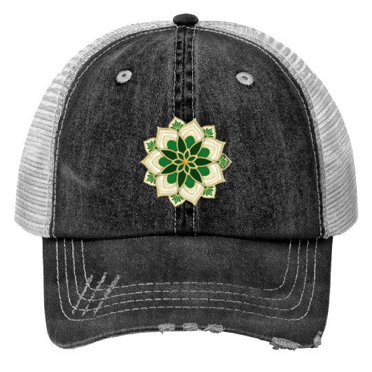 green mandala for islamic holidays Trucker Hats