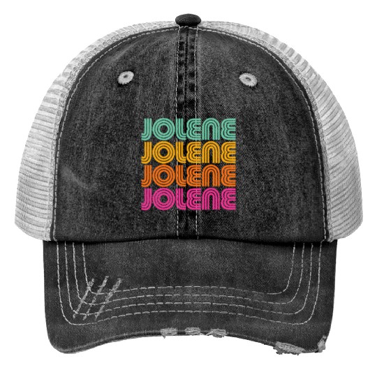 Jolene Retro Vintage 70s 80s Rainbow Pink Song Sun Trucker Hats