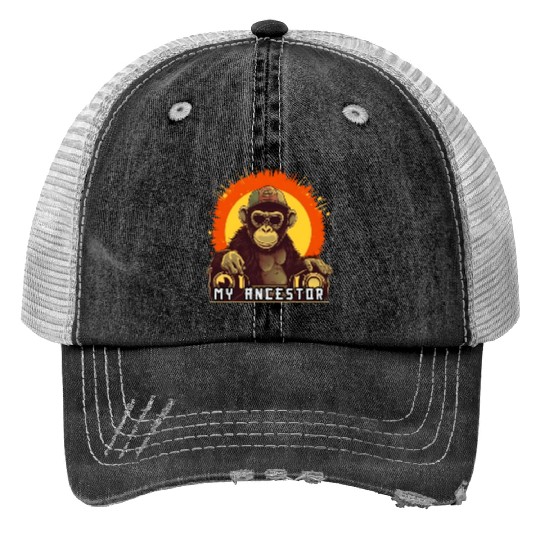 My Ancestor Monkey Cool DJ Ape Trucker Hats