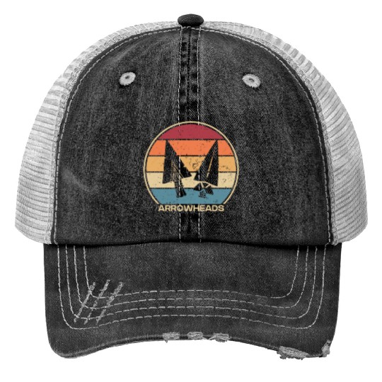 Retro Flint Artifact Rocks Hunter Arrowhead Trucker Hats