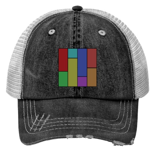 Abstract modern art color combination in geometry Trucker Hats