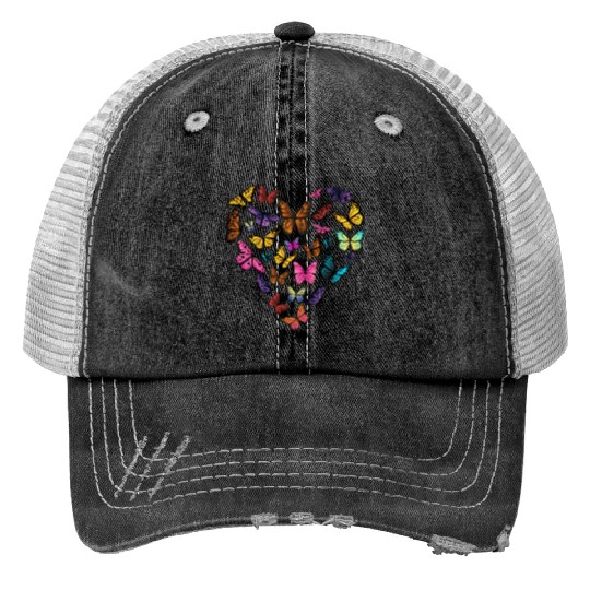 Butterfly Heart Valentine s Day Biology Teacher Trucker Hats