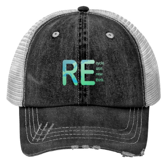 Earth Day, Recycle Reuse Renew Rethink Design Trucker Hats