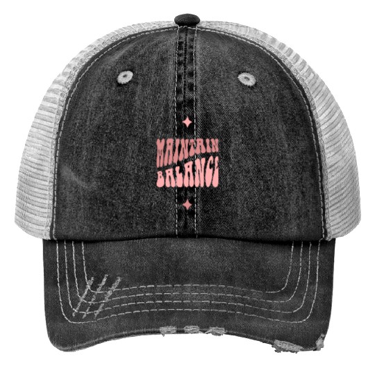 Light Pink Dark Pink Typecentric Psychedelic Trucker Hats